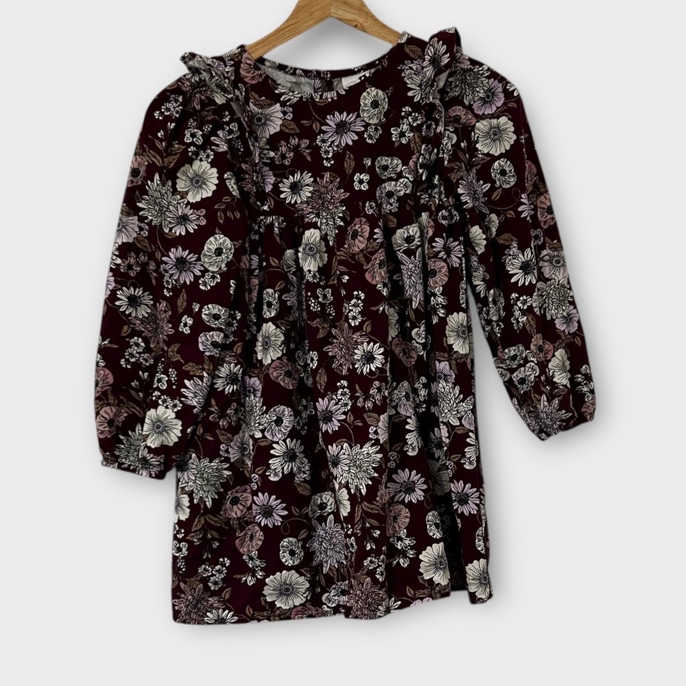 Cotton On Burgundy Floral Dress Girl Size 8